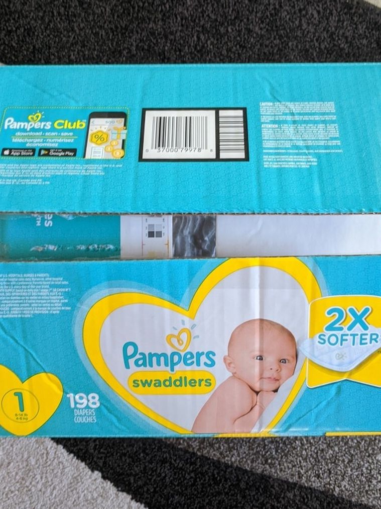 Pampers Swaddlers Diapers NEW Open Box