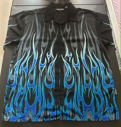 Y2k XL flame button up