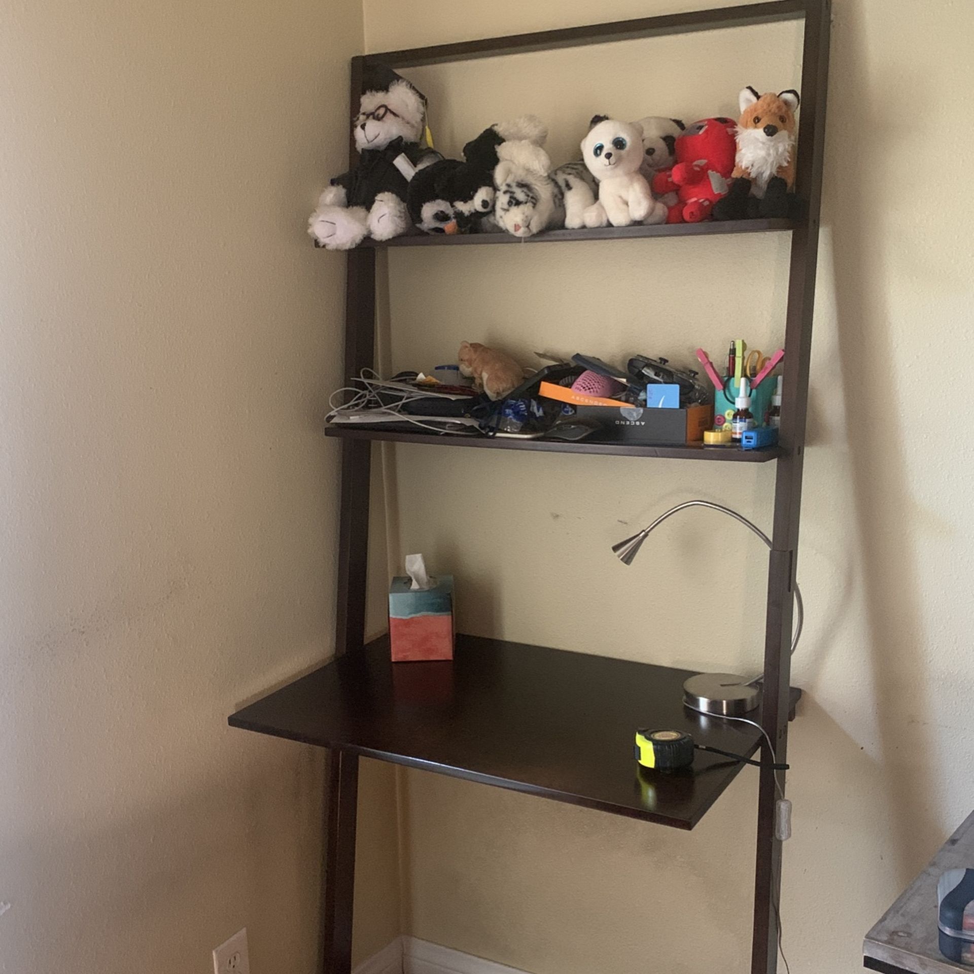 Stand Up Wall Desk With Bookcase