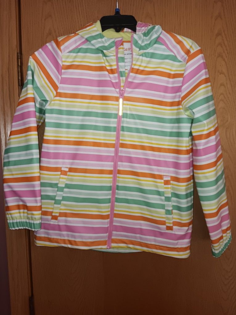Girls Size Large 10/12, Cat & Jack Hooded Raincoat