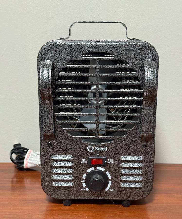 Soleil Dual 750/1500 Watt Electric Utility Metal Milkhouse Mini Heater