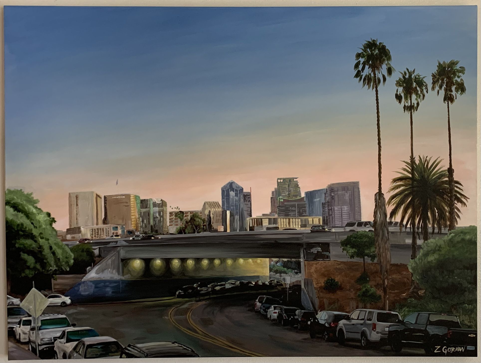 San Diego Sunset Skyline Painting