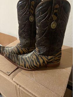 Tiger stripe stingray exotic boots