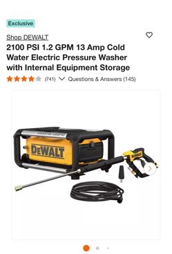 Shop DEWALT 2100 PSI 1.2 GPM 13 Amp Cold Water Electric Pressure Washer with Internal Equipment Storage