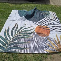 IKEA SHOWER CURTAIN WITH 12 WHITE RINGS, SEE 2ND PIC 