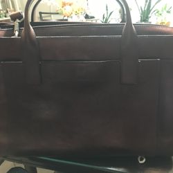 Brown leather briefcase 