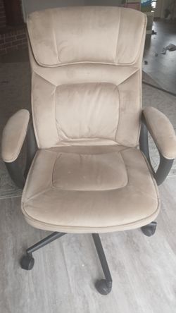 Super Comfy Serta / Living Style Executive Office Chair – Beige Microfiber