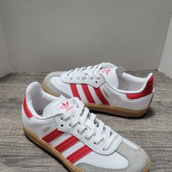 Adidas Samba White Red Sneakers - Size 11K