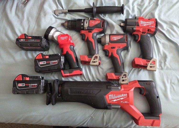 Used & Brand New Milwaukee M18 FUEL Brushless Lot – 10-Piece Bundle