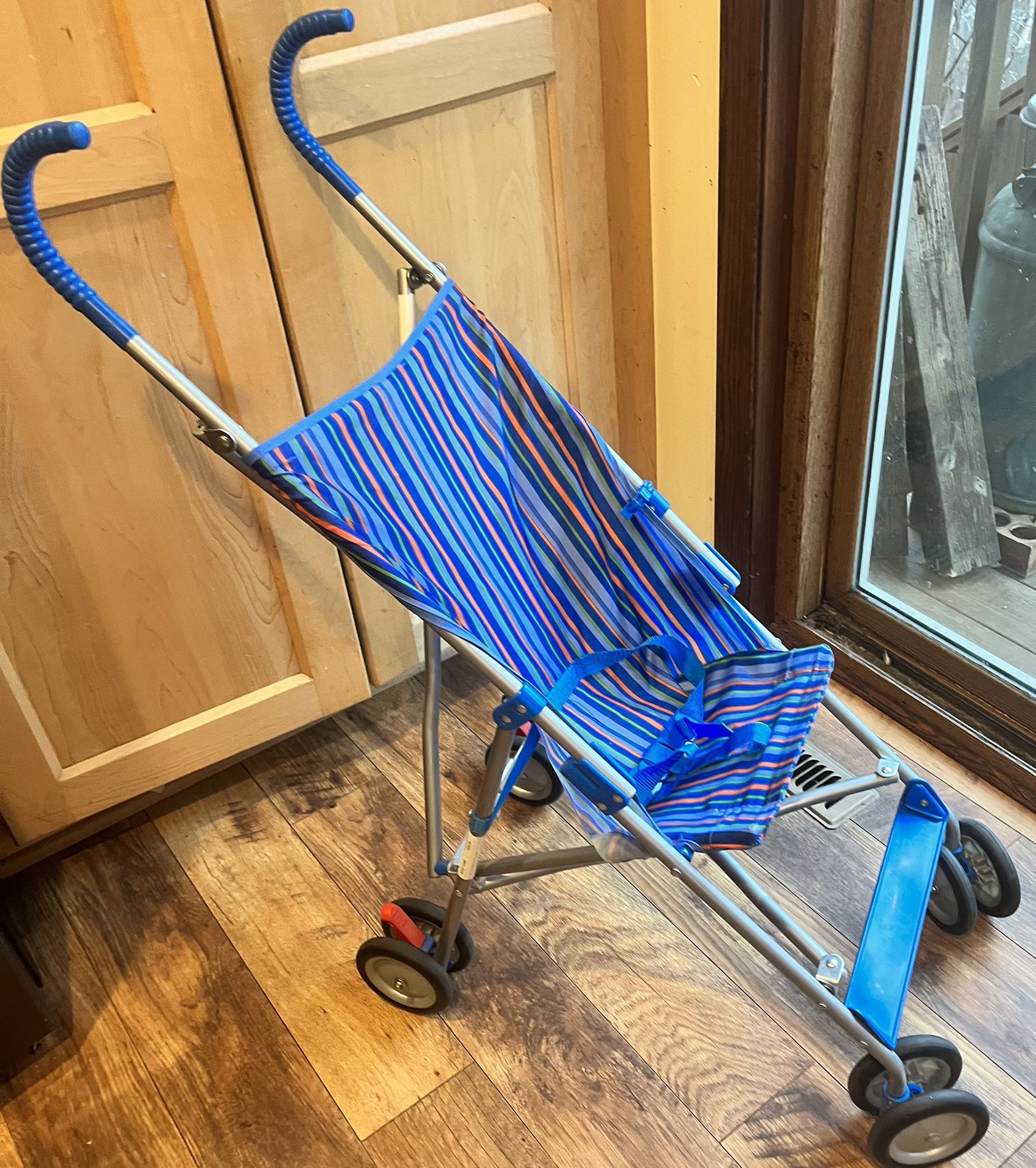 Blue Stripe Umbrella Stroller