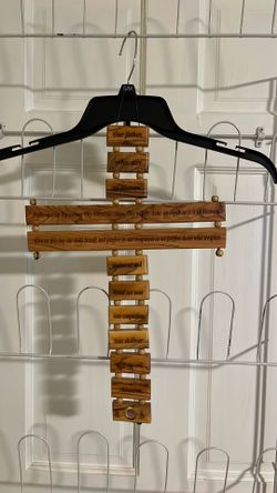 Wooden cross with the Lord’s Prayer