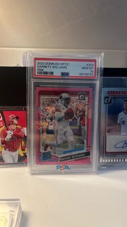 Garrett Williams 2023 Donruss Optic Pink #203, PSA 10 Gem Mint. Es RC (Rated Rookie)
