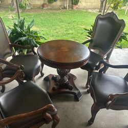 Wood table with 4 chairs