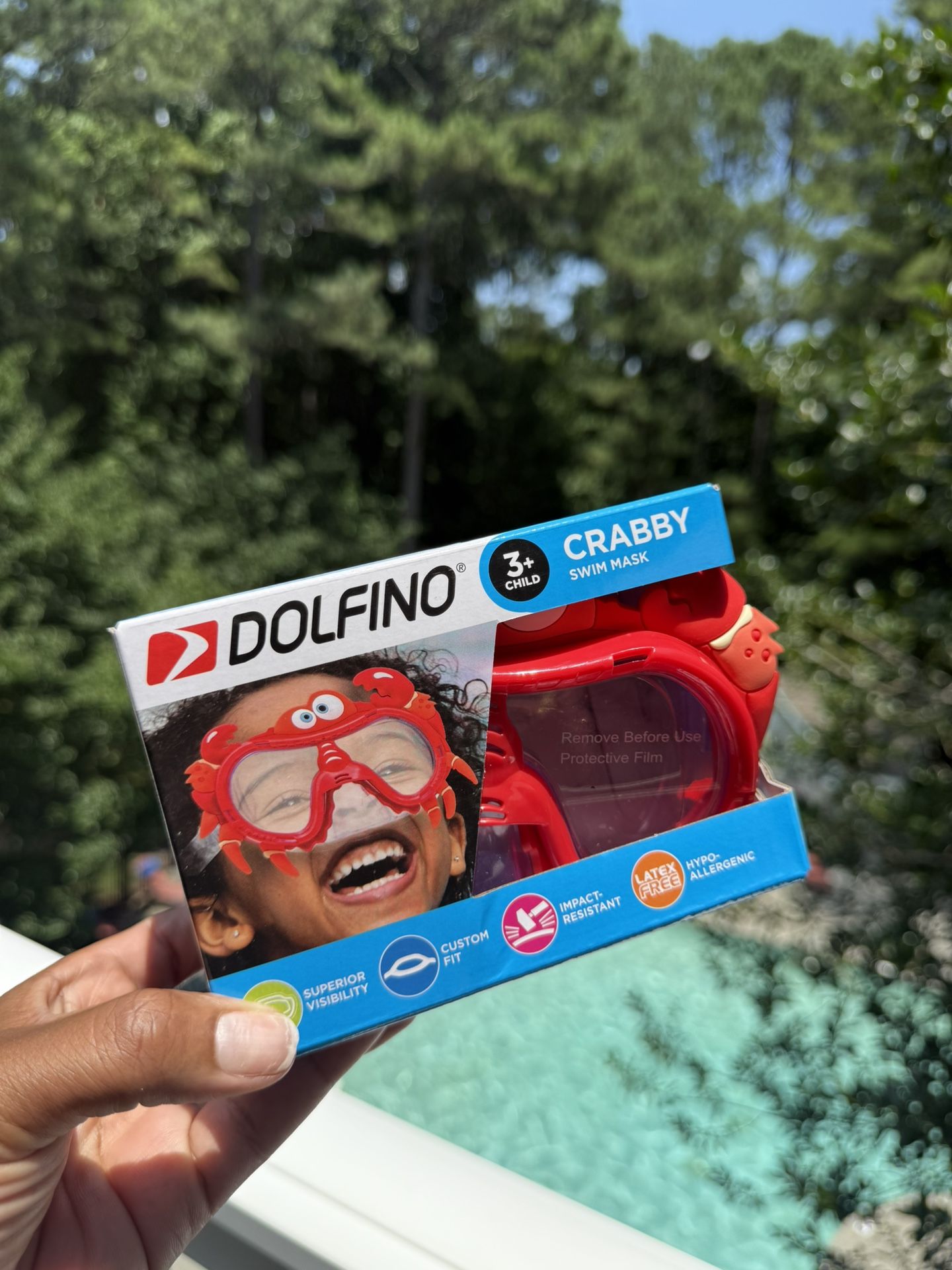 Dolfin Red Crab Swim Mask for Kids NEW