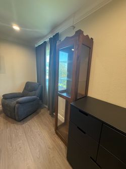 Real wood (walnut) hand crafted antique display case