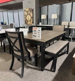 💞OM 💞  Brand New Dining Room set Dining Table and Chairs and Bench