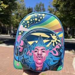 Jimi Hendrix "Psychedelic Landscape" Zip Mini Backpack - Loungefly