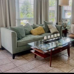 Velvet Aqua Blue Sofa 