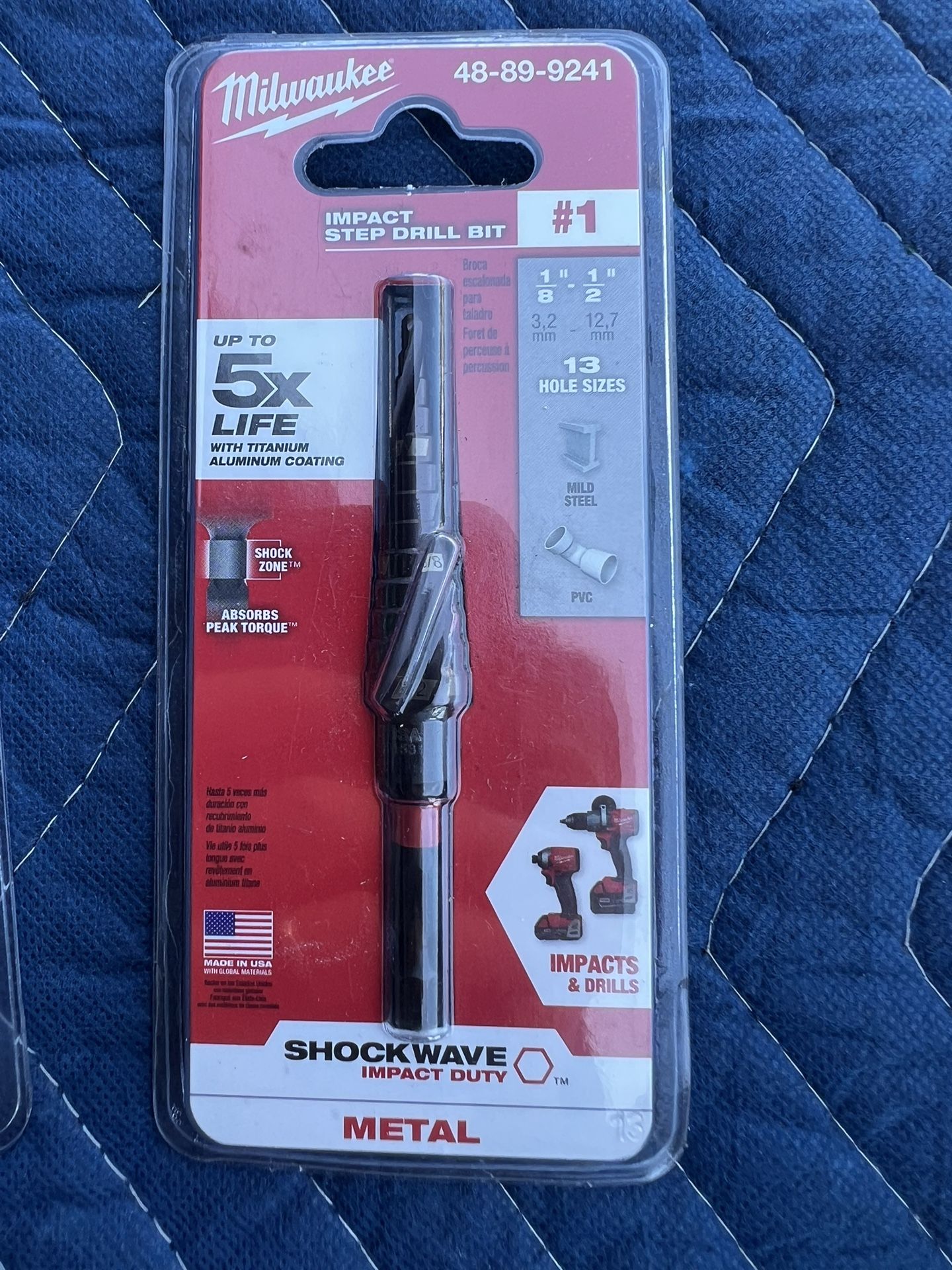 Milwaukee Impact Step Drill Bit, #1 -Quick Change Shank