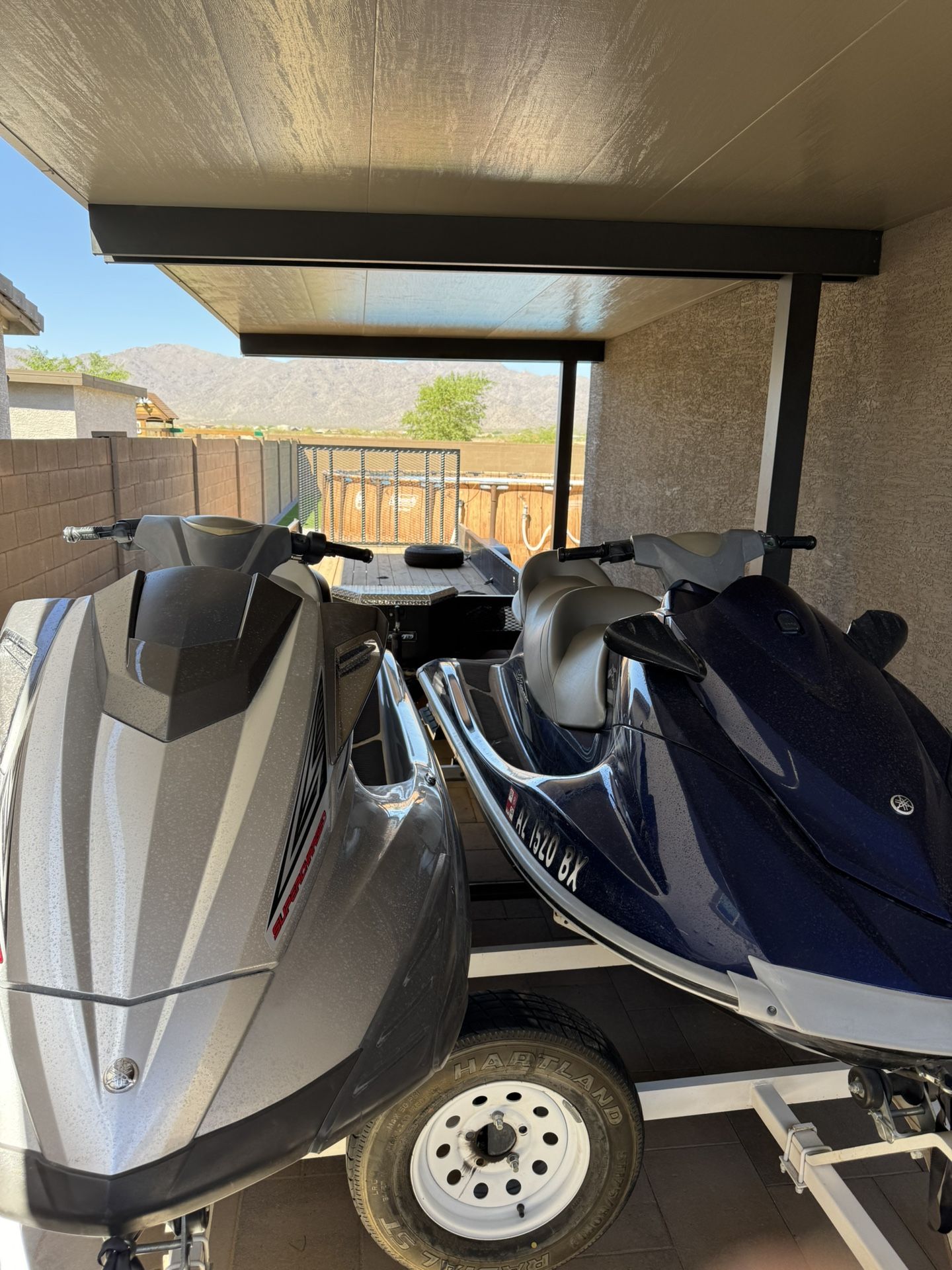 2 Jetskis And Trailer For Sale