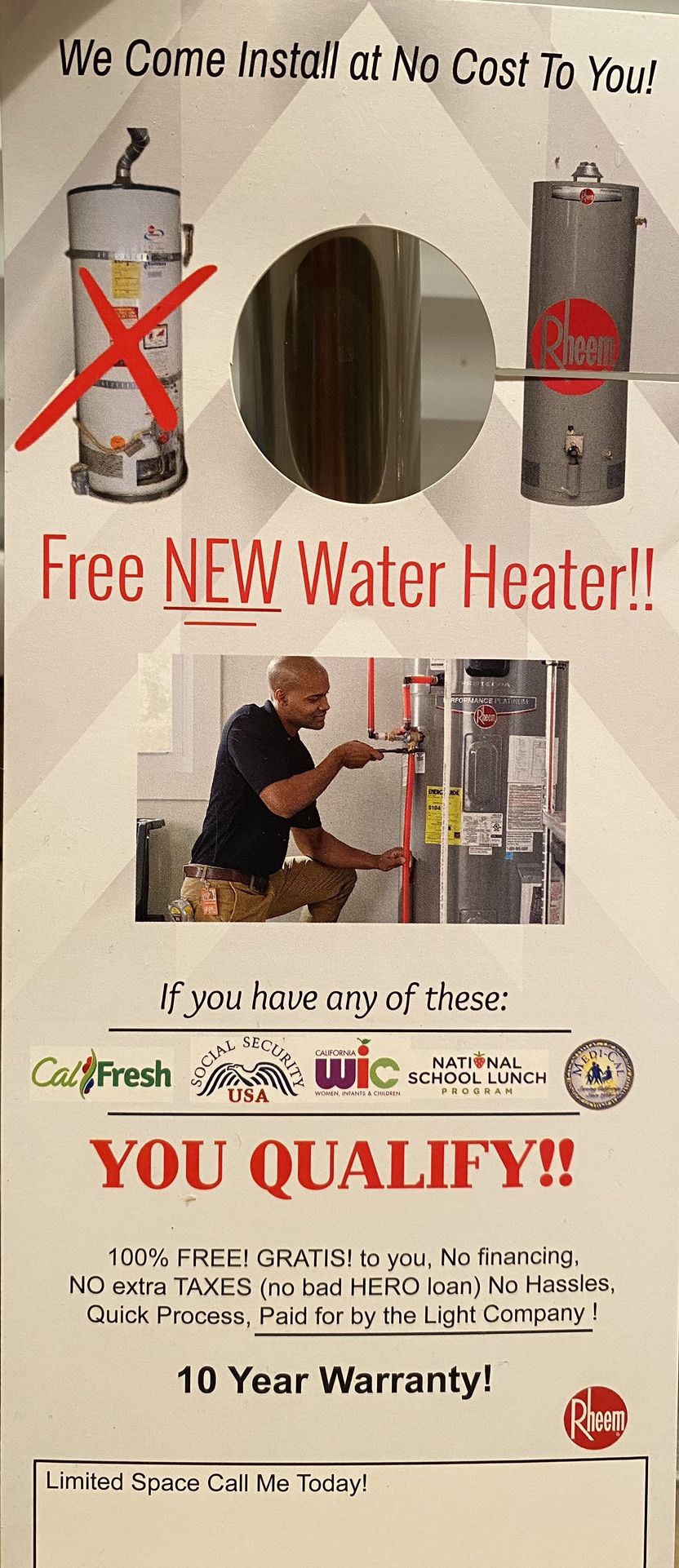 Fully Funded Free Electric Water Heater 