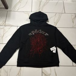 Black with Red stud Spider Hoodie