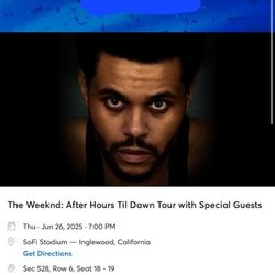 6/26 Thursday - Pair Of Weeknd Tix