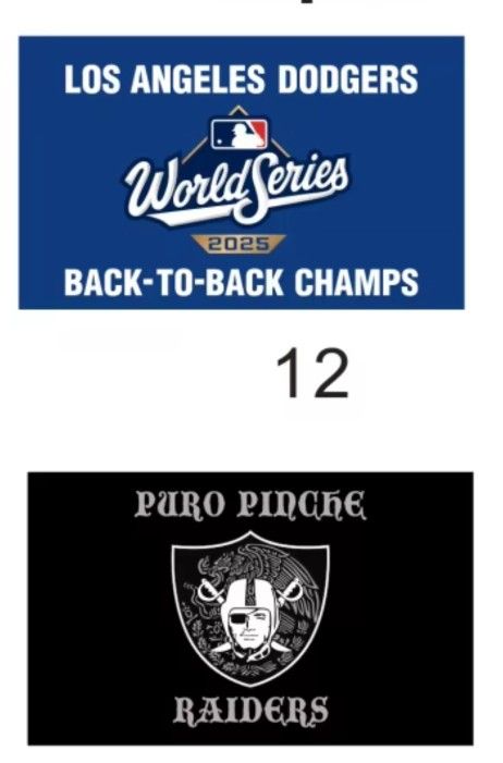 LA Dodgers Back To Back Champion Flag