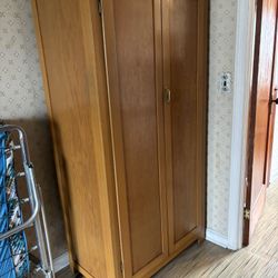 Antique Birch Armoire , Sturdy And Useful ! House Sold Must Go ! 