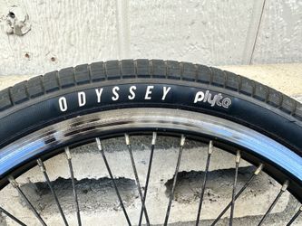 Set of black BMX wheels