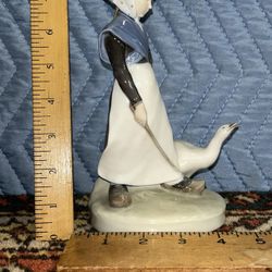 Royal Copenhagen Porcelain Girl & Goose