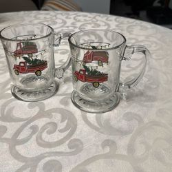 Christmas Glass Mugs