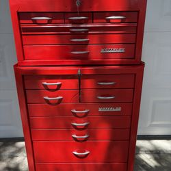 Waterloo Toolbox Set-Fully Restored-Like New, 15 Drw, Locks/Keys, 4” Swivel Whls, Hvy Dbl. Steel,