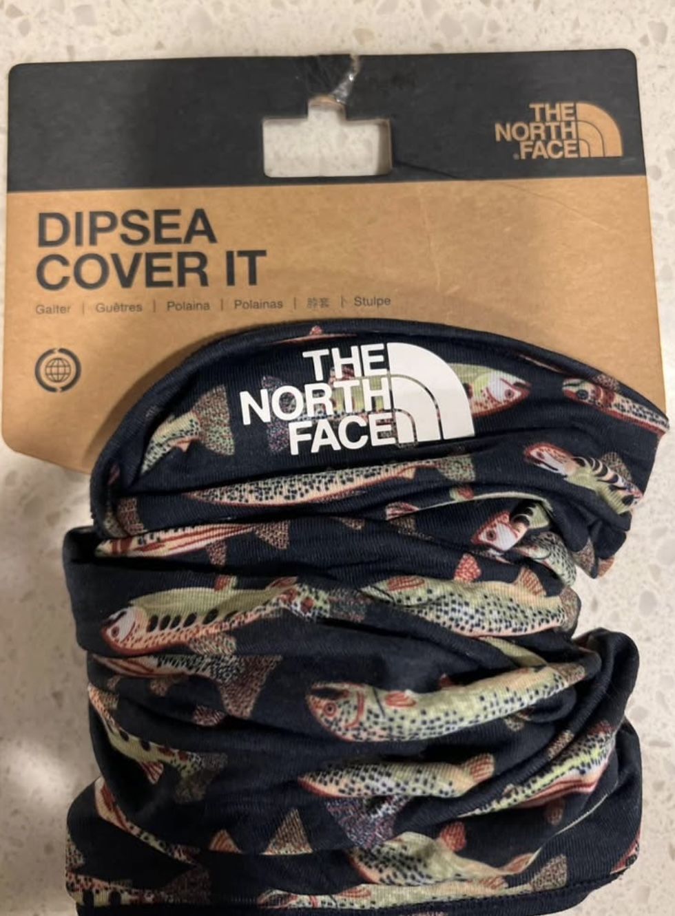 The North Face Dipsea Cover It Gaiter Fish Print Black OS NWT