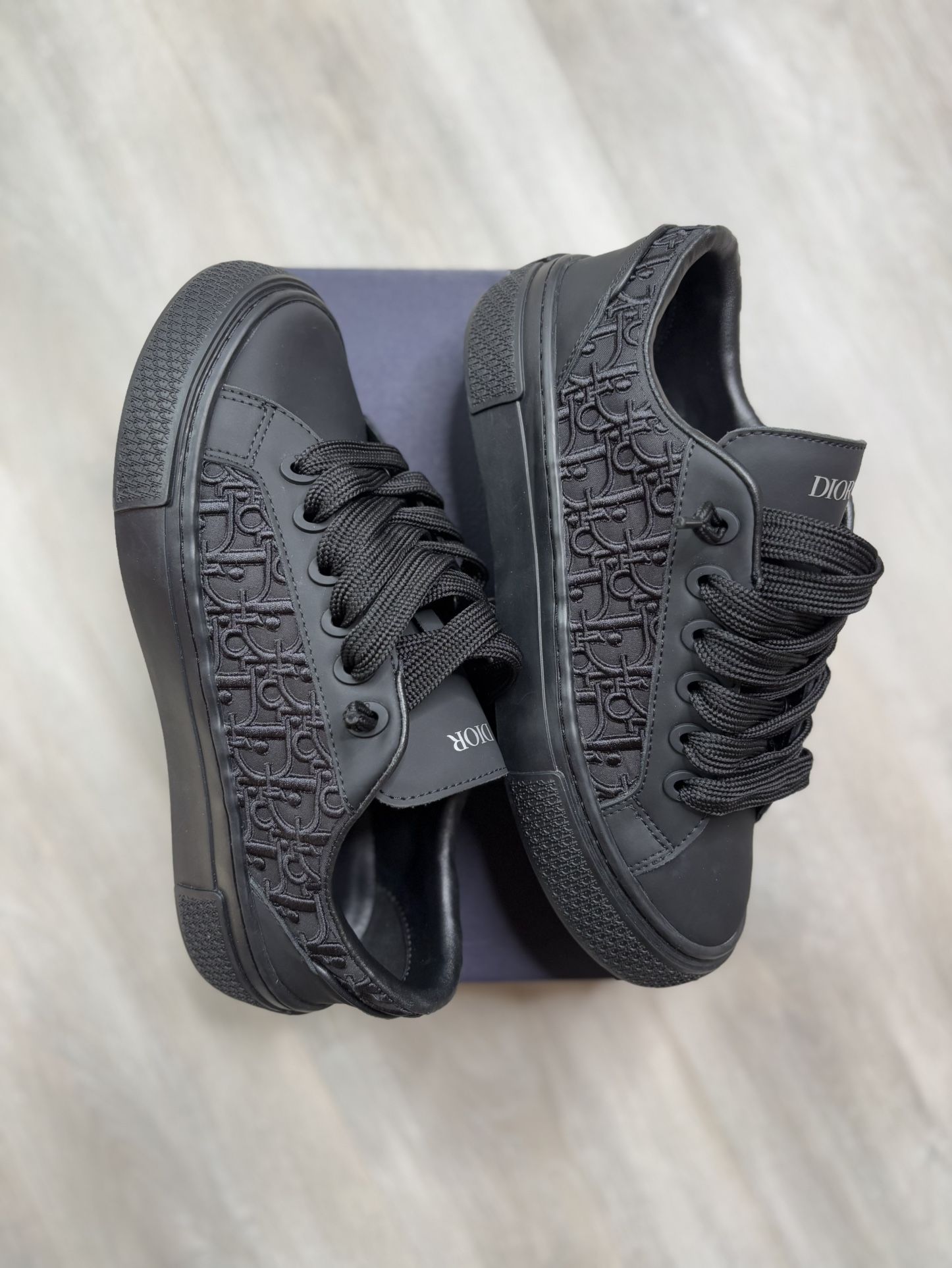 Black Dior Pattern Sneakers