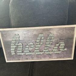 Rustic HELLO Sign