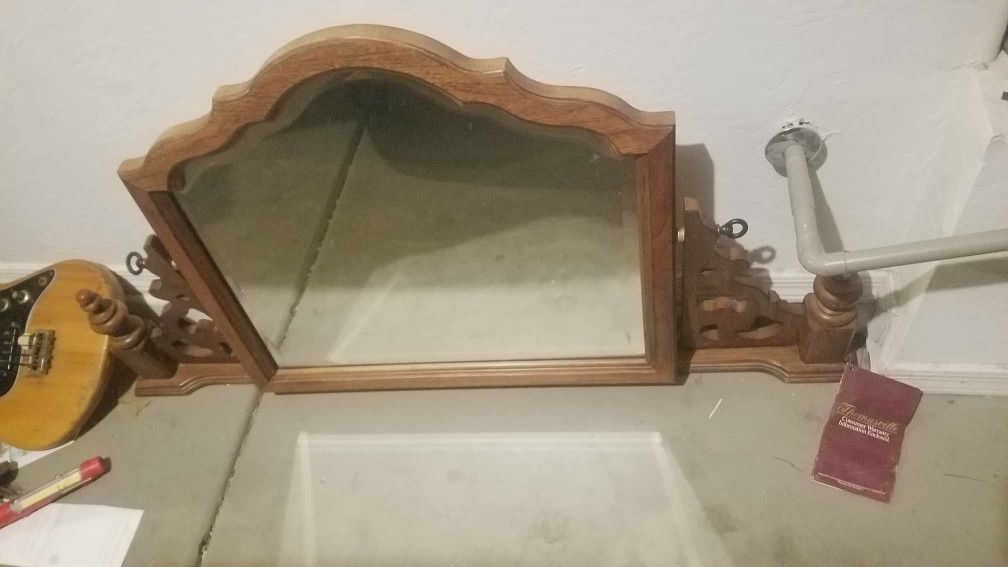 Thomasville Mirror Rotating Solid Wood