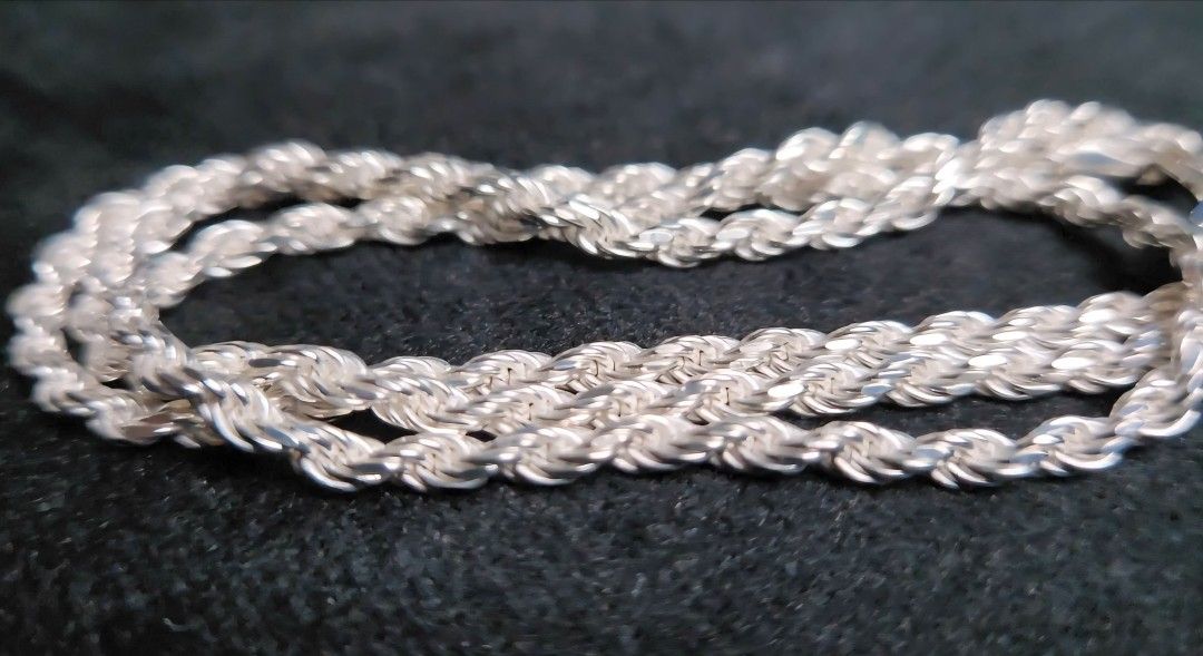 Brand New 3.25mm Silver Rope Chain 22-inch