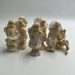 Set of 8 Vintage Style Angel Fairy Figurines Resin Decorative Lot