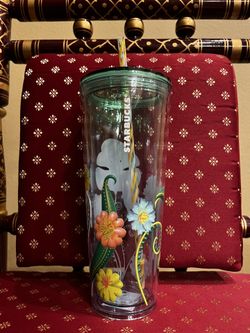 Starbucks Summer 2025 Floral Transparent Venti Tumbler