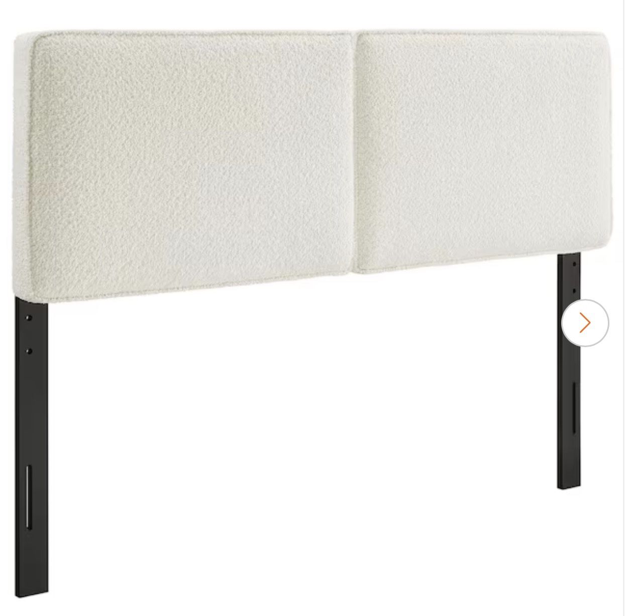 Lindee Cream Full Headboard Boucle Fabric