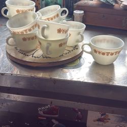 Vintage Pirex Coffee Cups 11 Total 