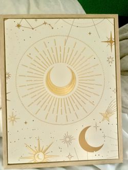 Celestial Moon and Stars Framed Wall Art