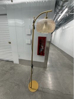 Amber and gold standing lamp