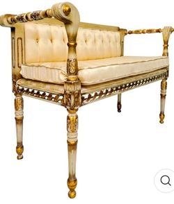 Vintage Horchow / Neiman Marcus Tufted Hollywood Regency French Louis XVI Hall Bench
