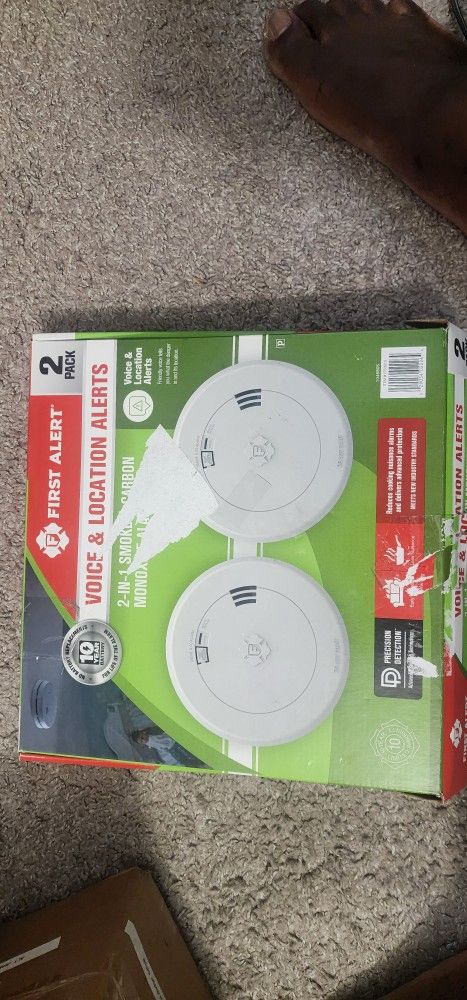 First Alert Voice & Location Alerts 2-in-1 Smoke & Carbon Monoxide Alarms 2-Pack