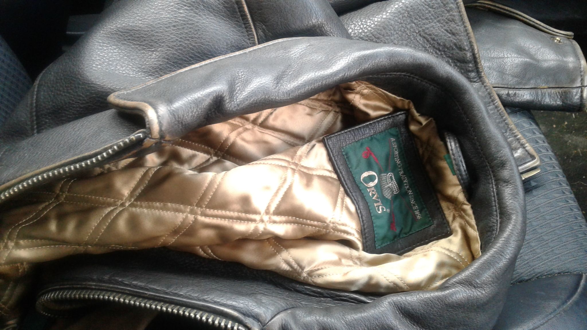 Orvis leather jacket xl