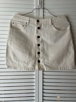 Billabong Women's White Denim Button Front Mini Skirt Size 31