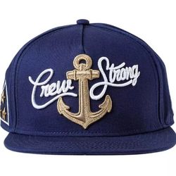 "Crew Strong" Flat Brim Snapback Hat 