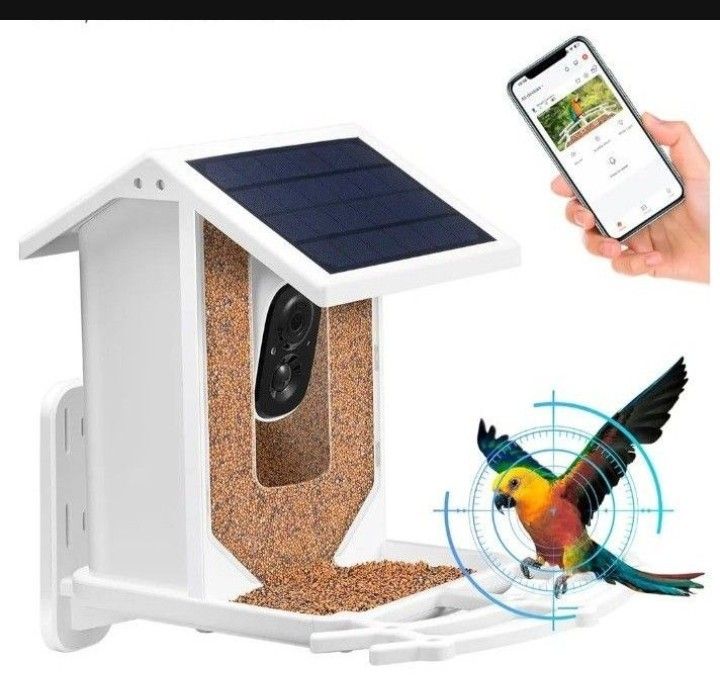 Smart Bird Feeder Camera, AI Identify Bird Species, Auto Capture Bird Videos, Bird Feeder with Camera Solar Power, 1080P HD Video